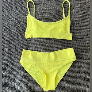 Frankie’s Bikinis Ribbed Neon Bikini